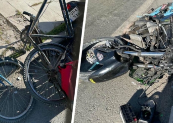 Motosikletle bisiklet çarpıştı; 3 ağır yaralı