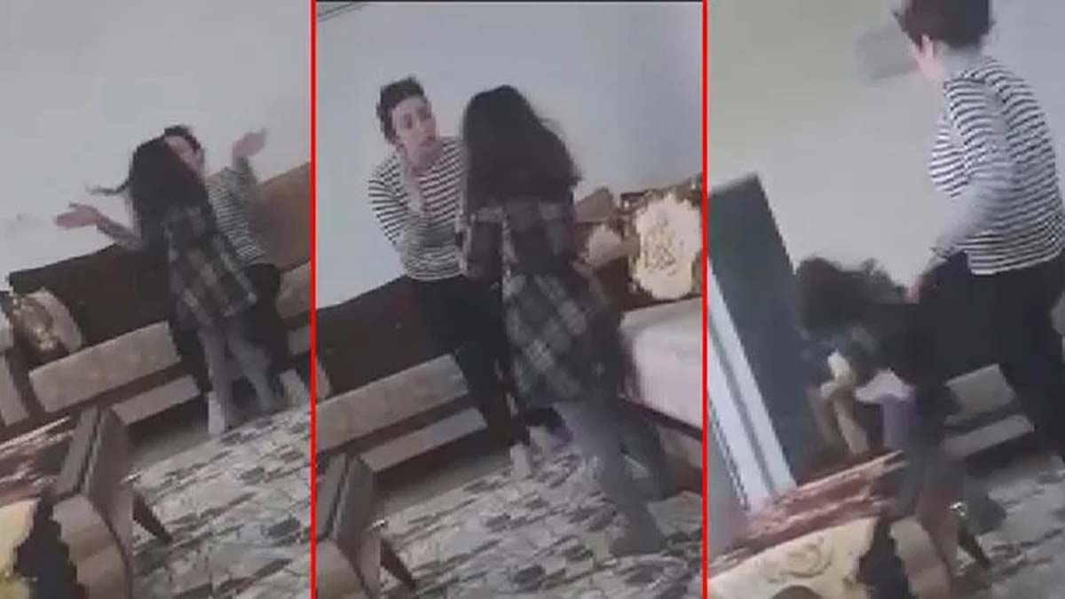 Çocuklarını döven karısını çekip şikayet etti