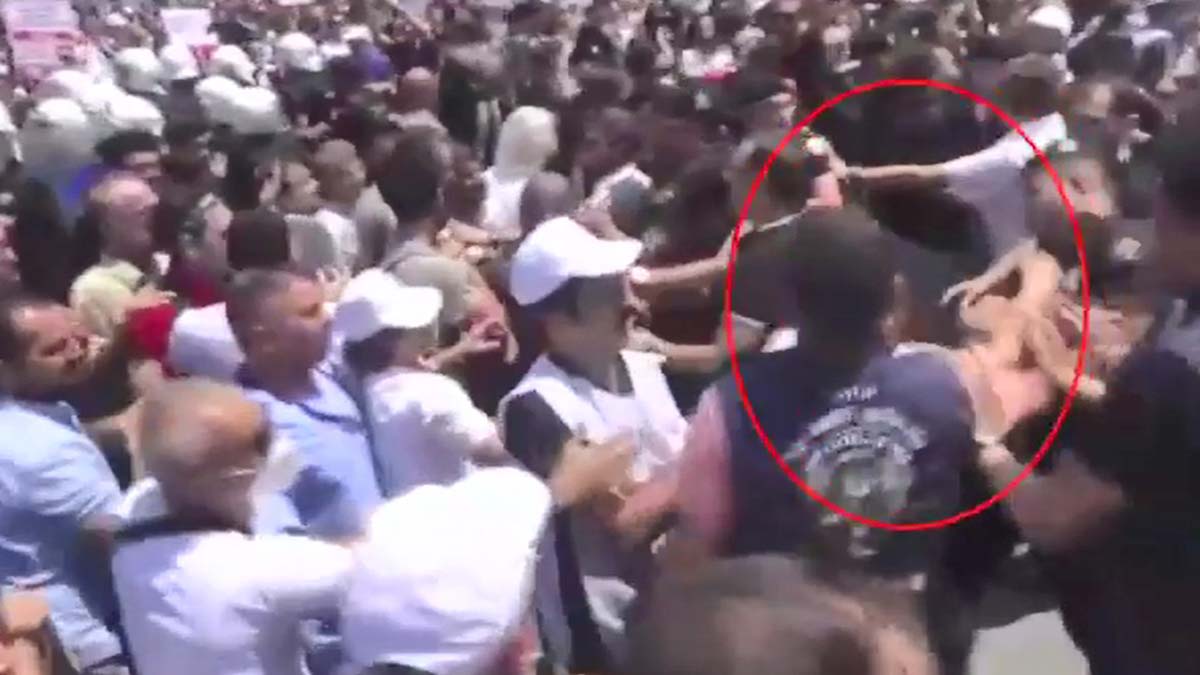 Eylemde polise tokat atan astsubay tutuklandı