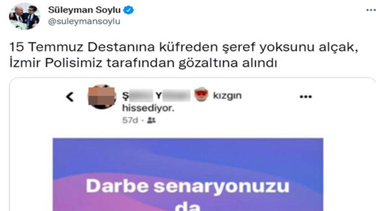 Hakaret içerikli 15 Temmuz paylaşımına gözaltı