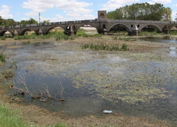 Tunca Nehri'nde su seviyesi yüzde 50 düştü