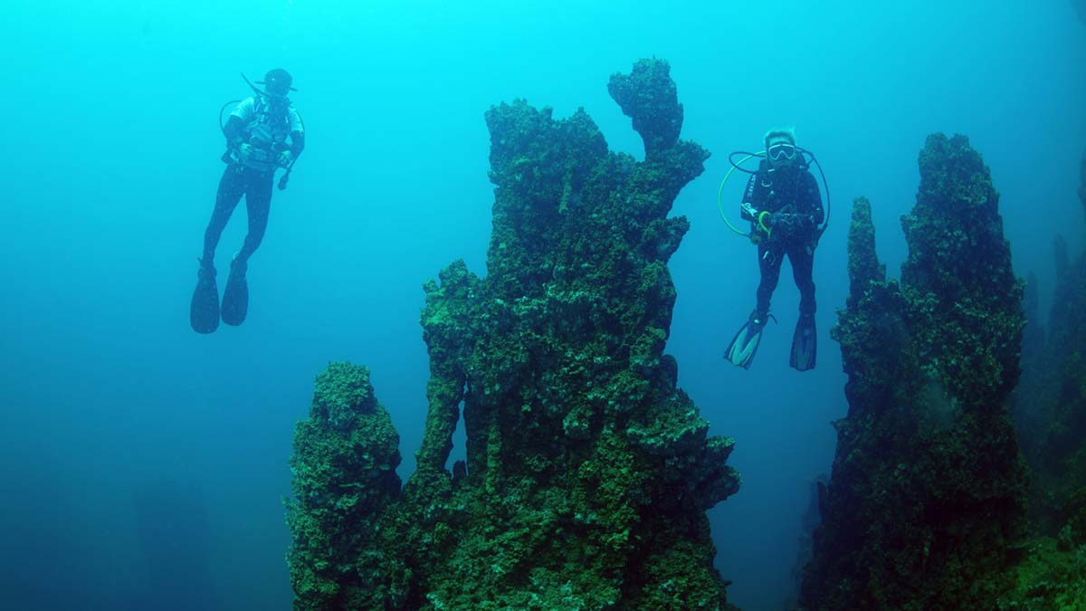 Van Gölü'nde dev mikrobiyalitleri görüntülediler