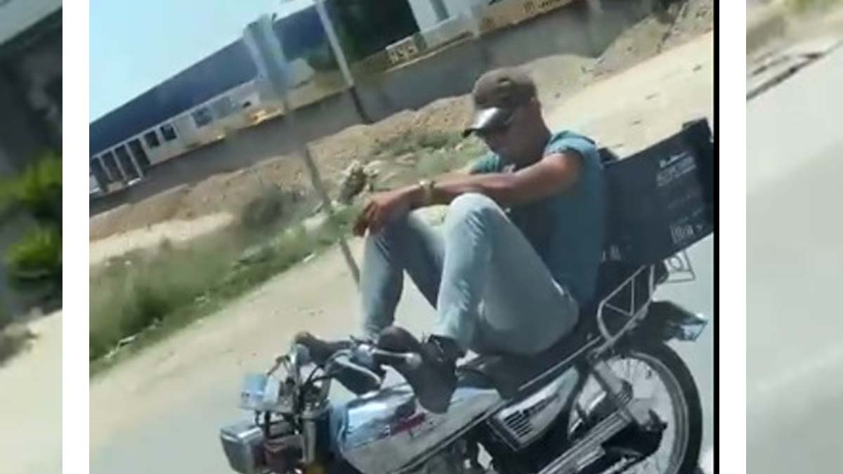 Motosikletlinin tehlikeli yolculuğu pes dedirtti