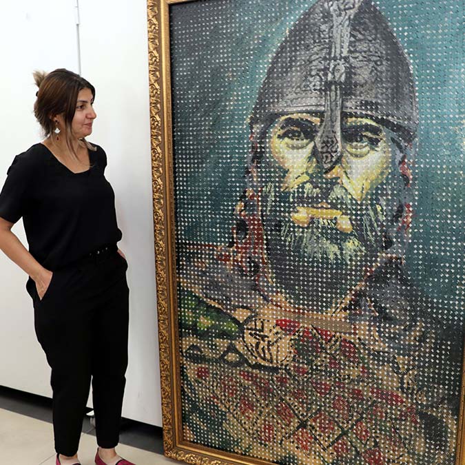 8 bin metal paradan yapılan Selahaddin Eyyubi portresi