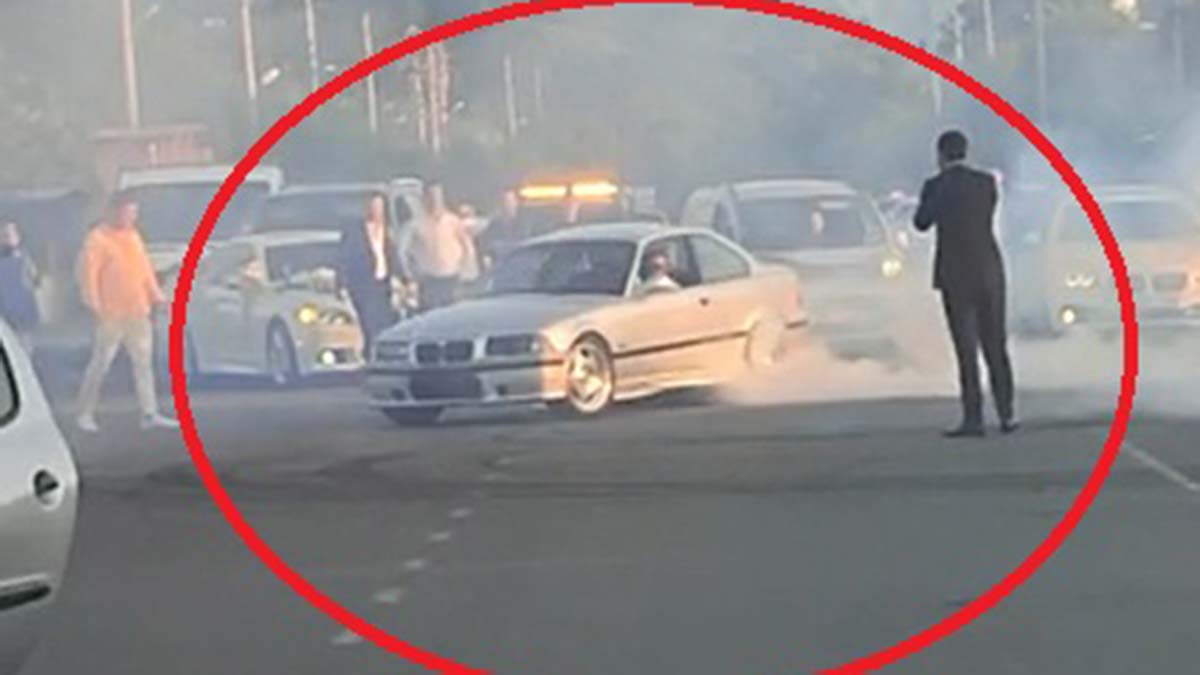 Düğün konvoyunda drift kamerada