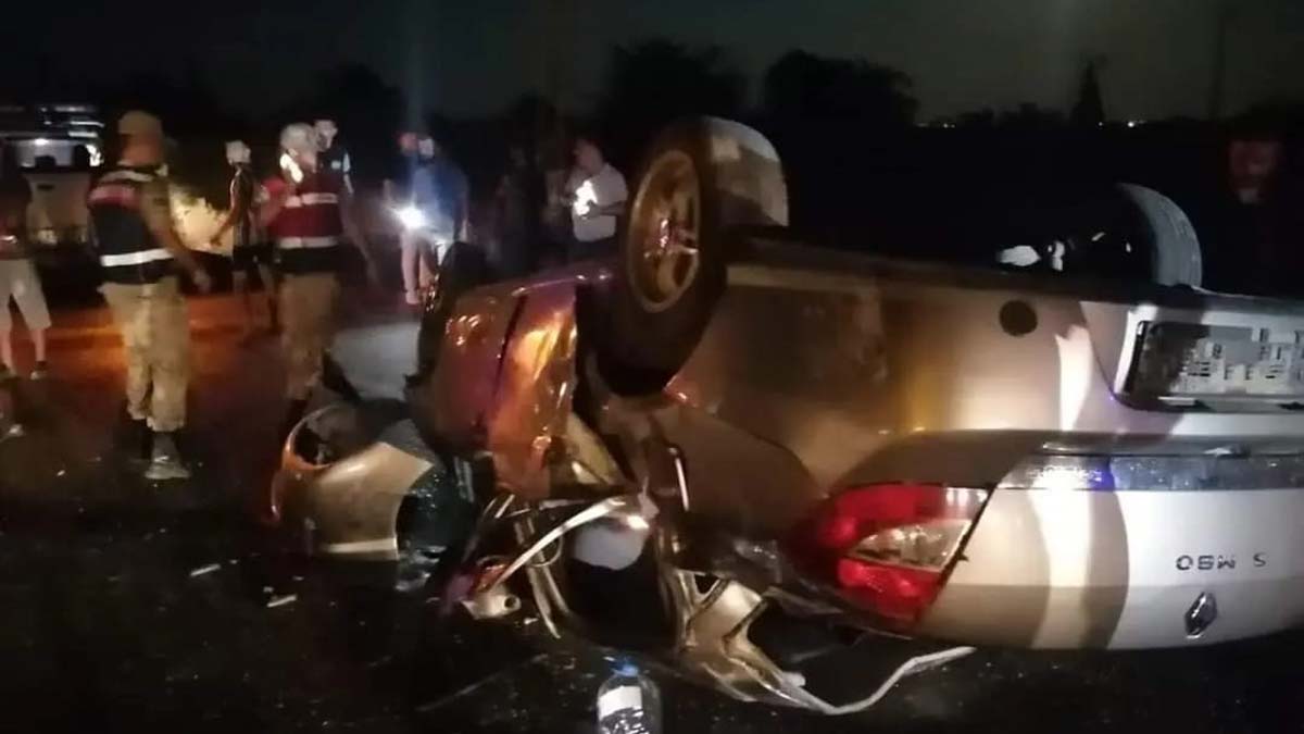 Hatay'da otomobil takla attı