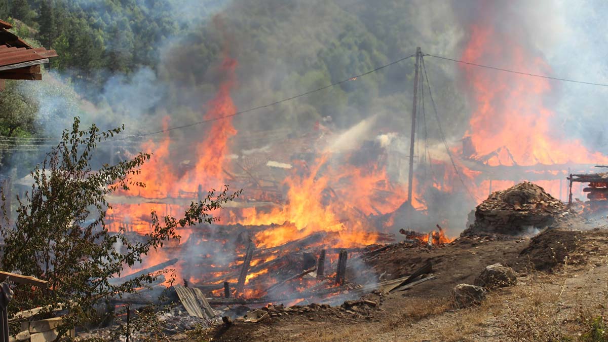 Kastamonu'da köyde çıkan yangında 10 ev kül oldu
