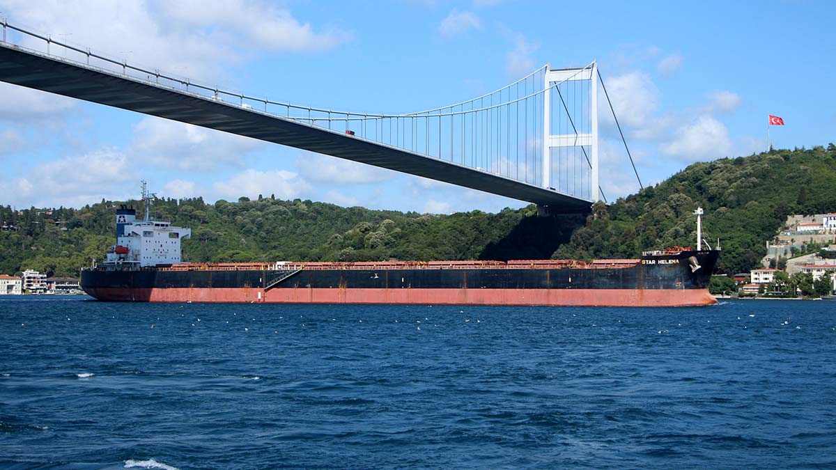 Tahıl yüklü 'Star Helena' Boğaz'dan geçti