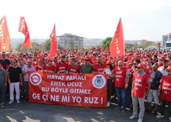 Tekirdağ'da belediye işçilerinden zam eylemi