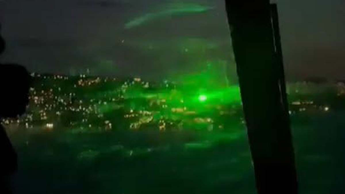 Yangın söndürme helikopterine lazer tutuldu