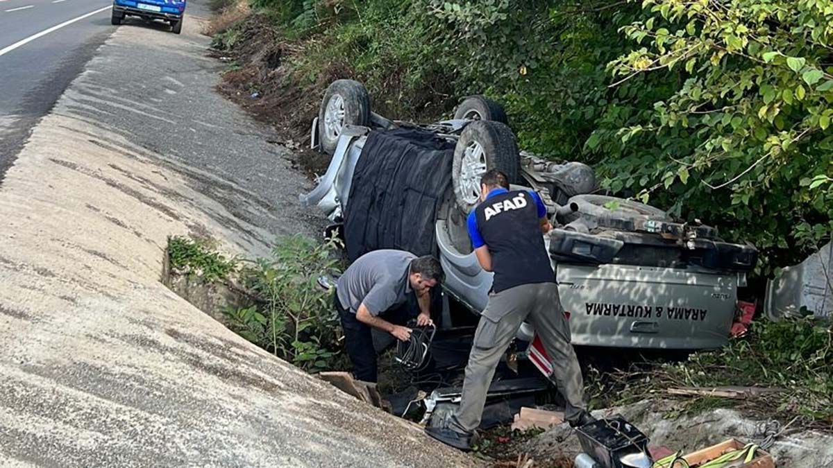 AFAD aracı takla attı