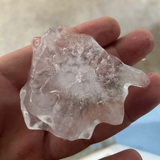 Çan'da dolu yağışı