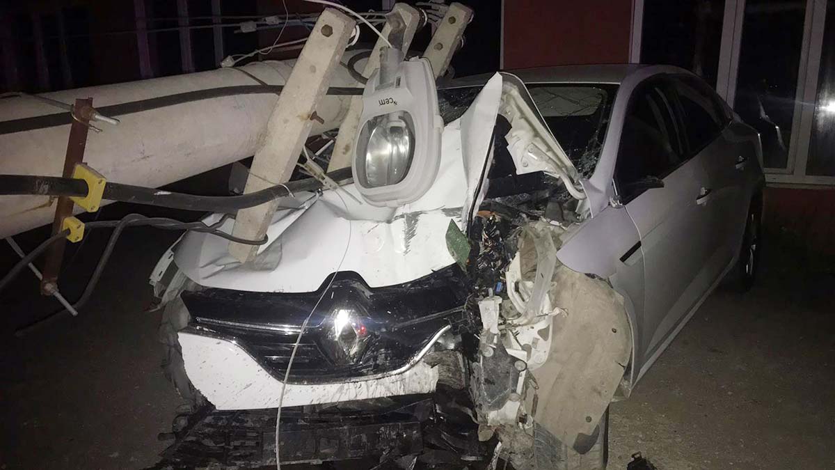 Gurbetçi gençlerin otomobiline elektrik direği devrildi; 1 ölü