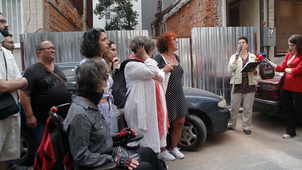 Şişli'deki tarihi binanın yıkılması protesto edildi