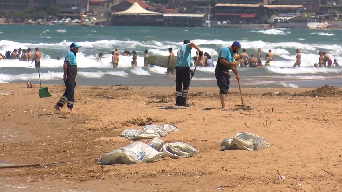 Yasemin Allen'in isyan ettiği Kilyos sahilinde çalışma