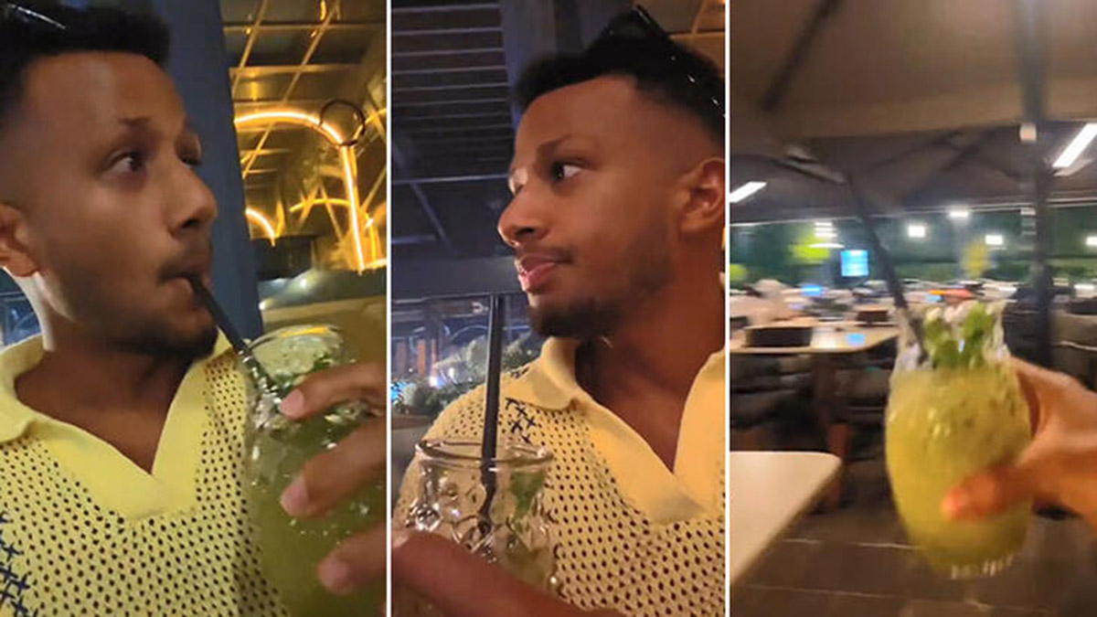 Çatışmanın ortasında limonata keyfi yaptı