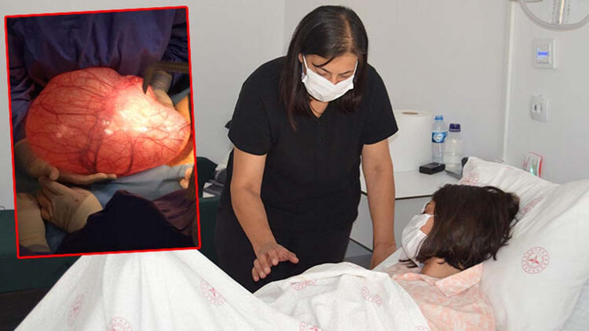 Genç kızın karından 7 kilo 800 gram kitle çıkartıldı