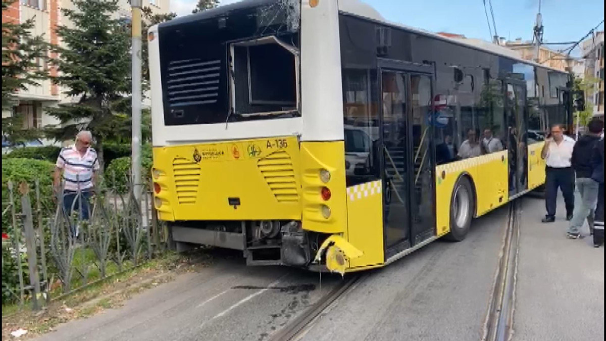 Güngören'de tramvay yolunda kaza