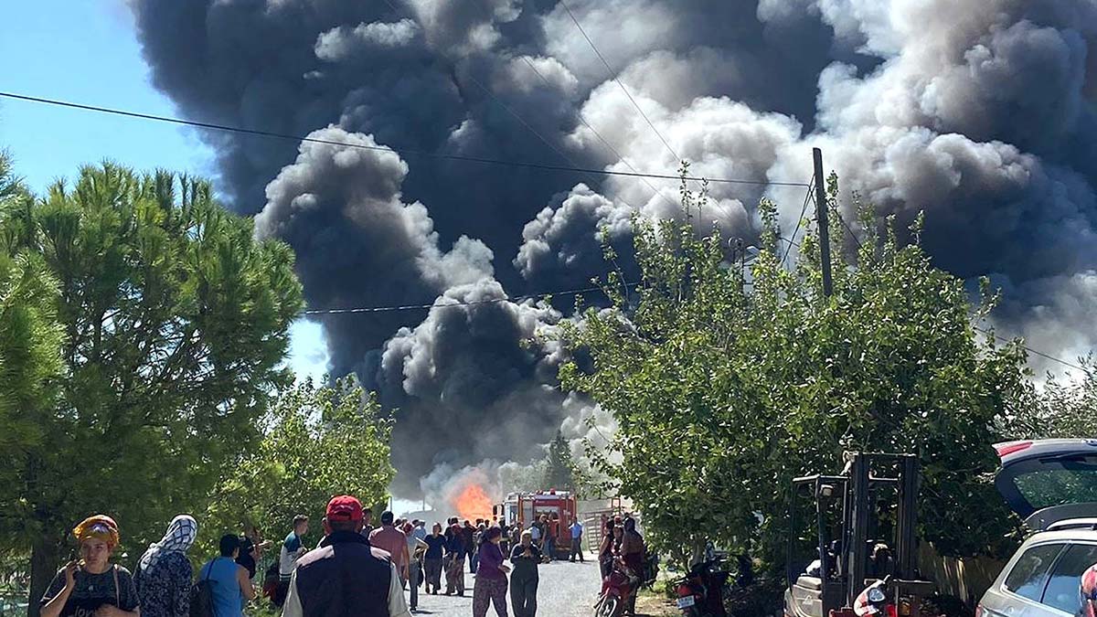 Manisa'da orman ürünleri fabrikasında yangın
