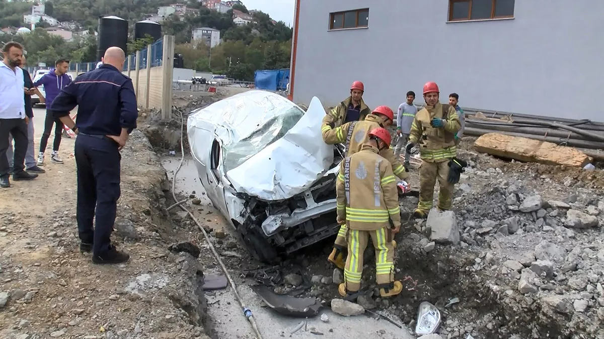 Sariyerde takla atan otomobilin surucusu yaralandi 1 - yaşam - haberton