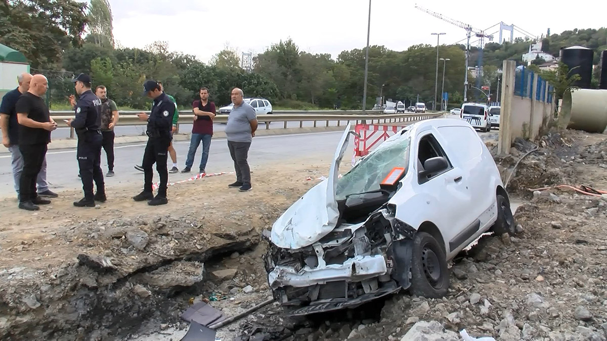 Sarıyer'de takla atan otomobilin sürücüsü yaralandı