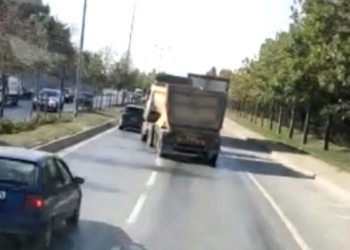 Sultangazi'de hafriyat kamyonuyla drift kamerada