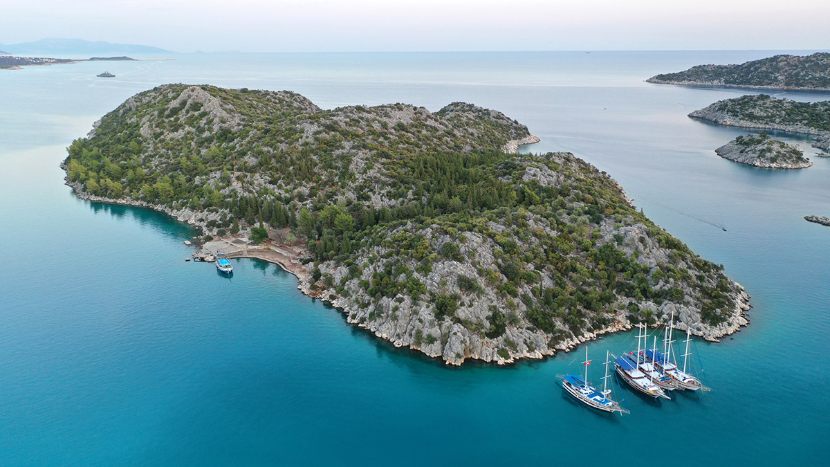 Antalya'nın Demre ilçesine bağlı 145 dekar büyüklüğündeki Aşırlı Adası, yaklaşık 20 yıldır dağ keçilerine ev sahipliği yapıyor.
