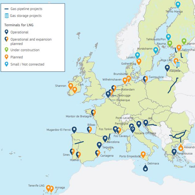 Avrupa'nın doğal gaz stoku yüzde 86.67