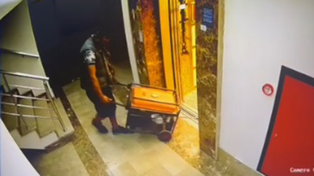 Jeneratör çalan şüpheli kamerada