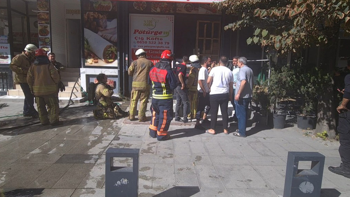 Çiğ köfte imalatı yapılan iş yerinde yangın
