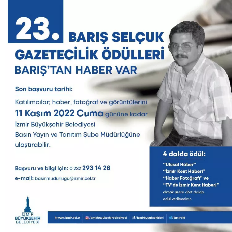 Baris selcuk gazetecilik odullerine basvuru basladi 1 - yerel haberler - haberton