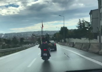 Bindikleri motosikletle köpek taşıdılar