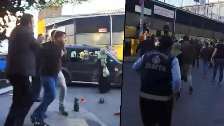 Kavgayı ayırmak isteyen zabıtalar darbedildi 