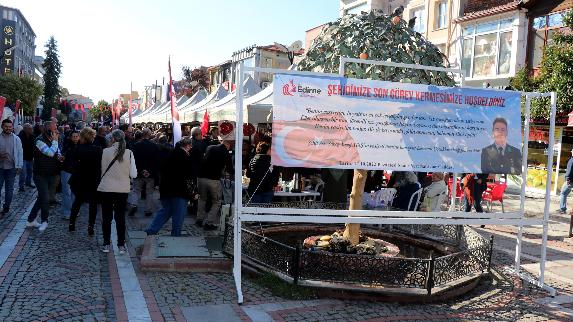 Şehit Yusuf Ataş'ın vasiyeti için kermes kuruldu