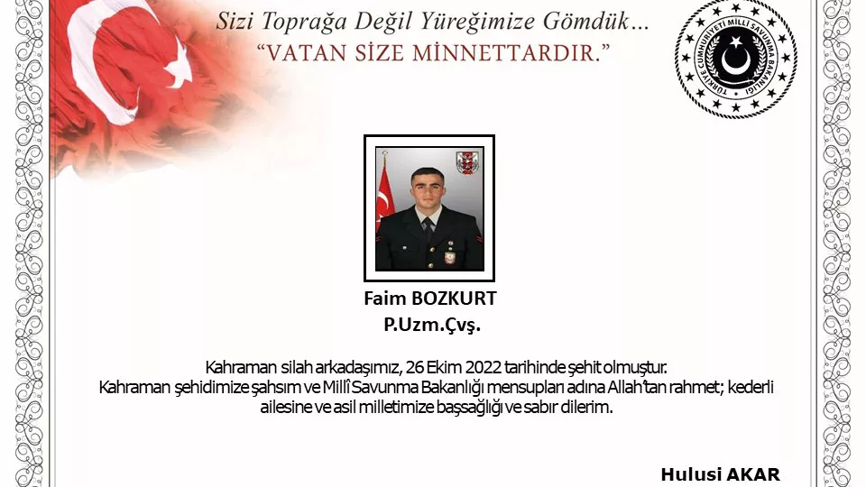 Uzman cavus faim bozkurt sehit oldu 1 - öne çıkan - haberton