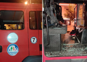 Yangına giden itfaiye aracına taşlı saldırı: 1 yaralı