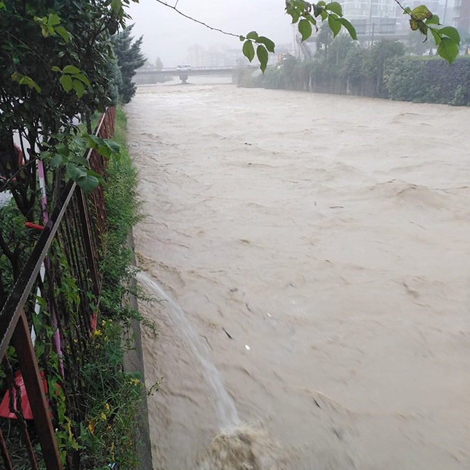 Artvin'de sağanak; derelerde su seviyesi yükseldi