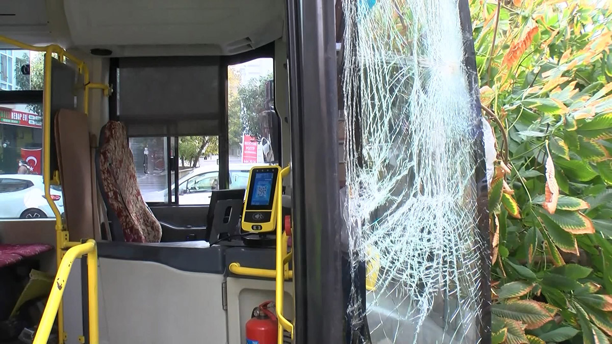 İETT şoförü önce motosikletliye sonra ağaca çarptı