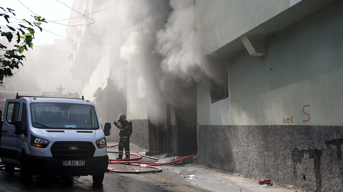 Gaziantep'te iplik atölyesinde yangın