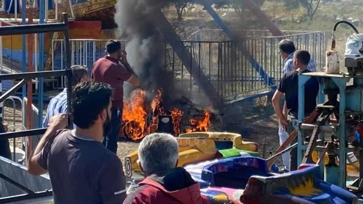 Hatay'da lunaparkta yangın paniği