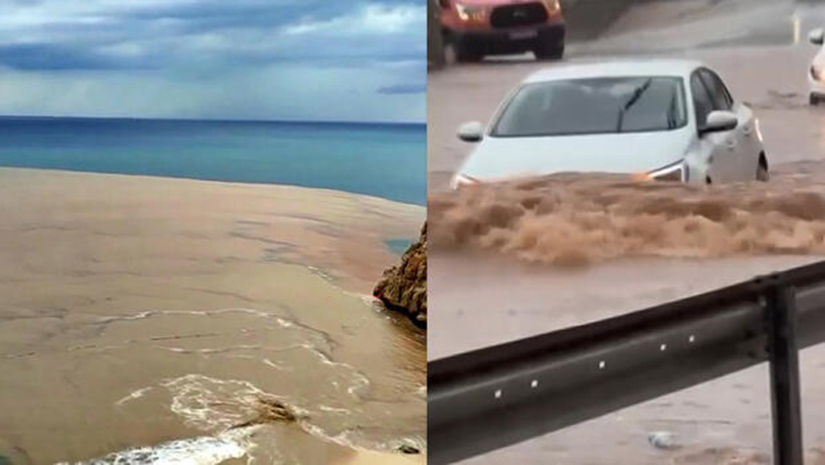 Antalya'da kuvvetli yağmur; deniz kahverengi oldu