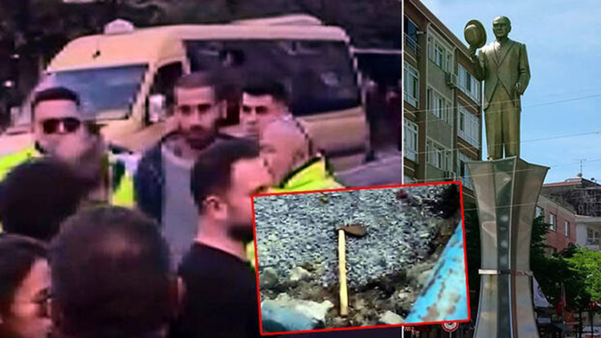 Atatürk Anıtı'na saldıran şüpheli adliyede