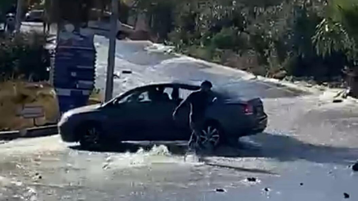 Bodrum'da ana isale hattı patladı