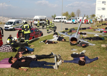 Çanakkale'de 'Uçak Kaza Tatbikatı' gerçekleştirildi