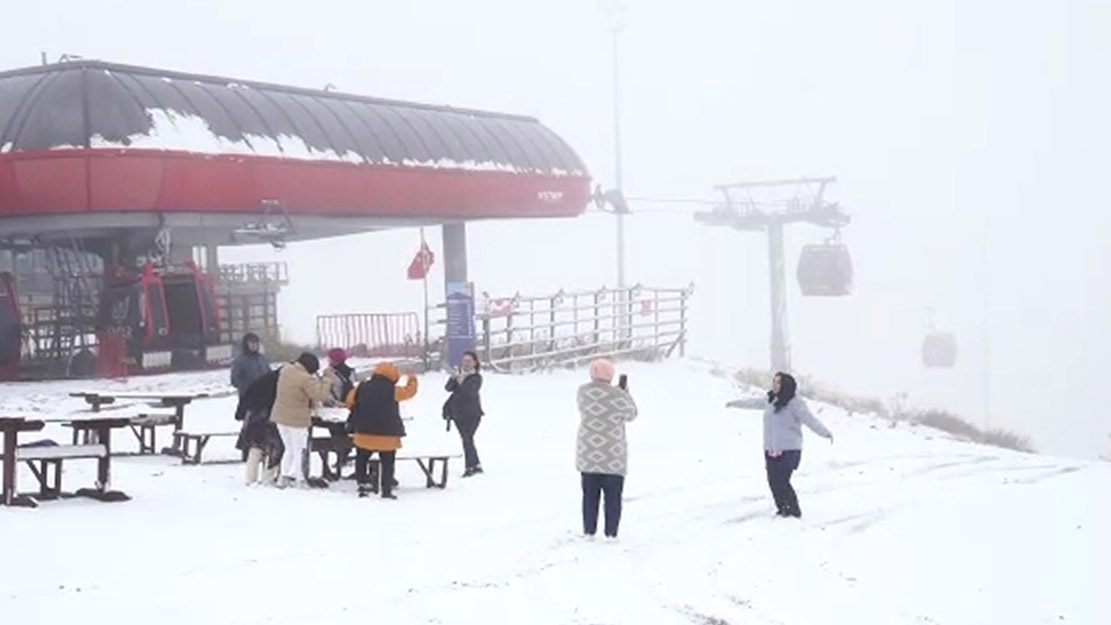 Erciyes'te kar yağışı etkili oldu
