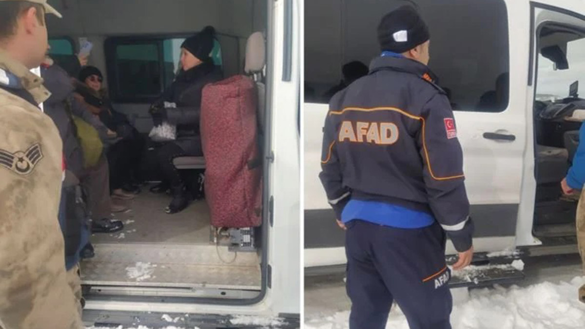 Karda mahsur kalan yerli turistler kurtarıldı
