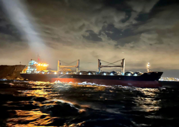 Marmara denizinde tahıl gemisi karaya oturdu