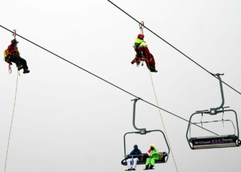 Teleferikte mahsur kalanları kurtarma tatbikatı yapıldı