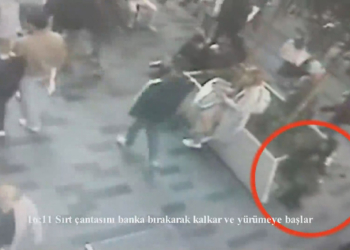 Terörist kadının Taksim'deki anları kamerada
