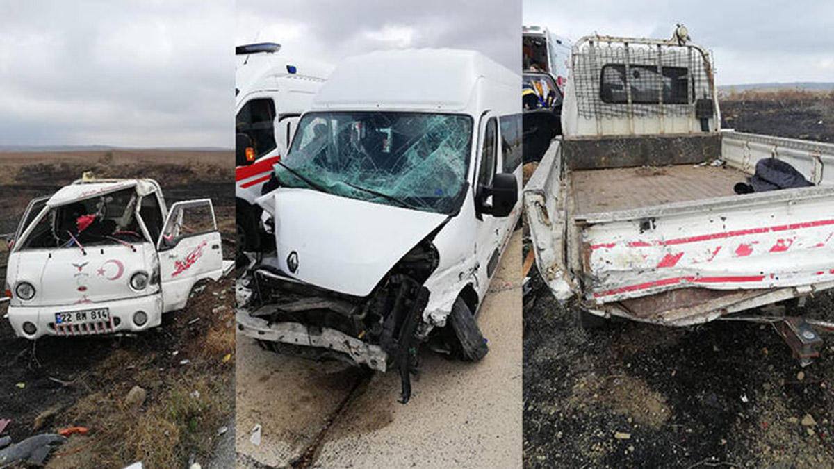 Yolcu minibüsü kamyonete çarptı: 6 yaralı